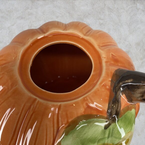PUMPKIN TEAPOT/MUG SET -- 5 Piece, Ceramic, Autumn, Thanksgiving, Vintage - Picture 8 of 11